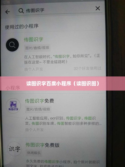 读图识字百度小程序（读图识图）