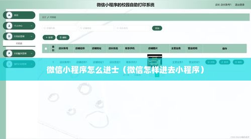 微信小程序怎么进士（微信怎样进去小程序）