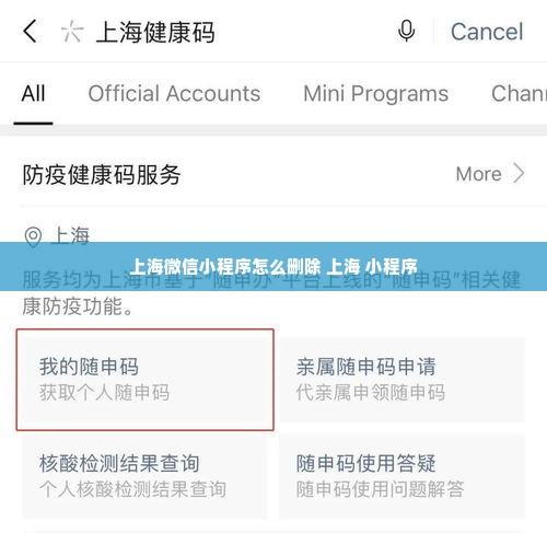 上海微信小程序怎么删除 上海 小程序