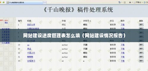 网站建设进度管理表怎么填（网站建设情况报告）