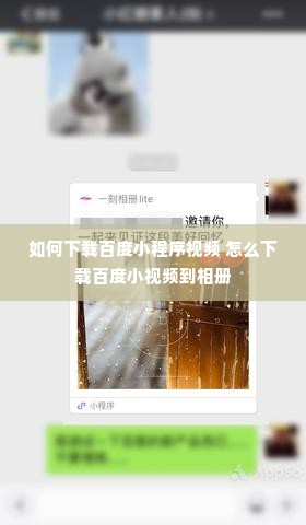 如何下载百度小程序视频 怎么下载百度小视频到相册