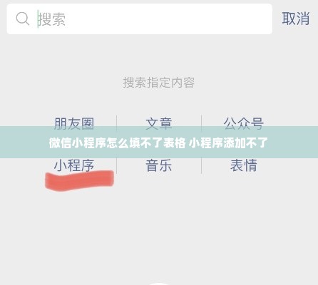 微信小程序怎么填不了表格 小程序添加不了