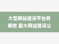 大型网站建设平台有哪些 最大网站建设公司