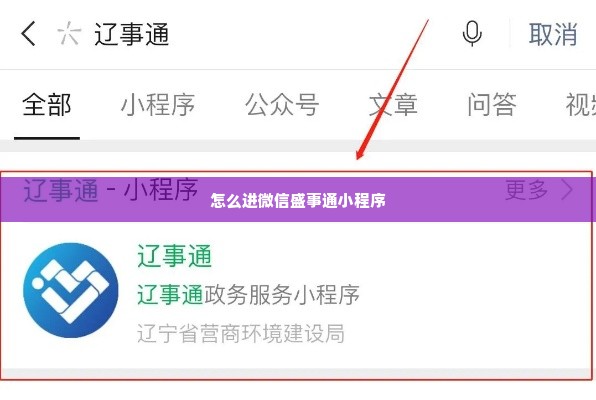 怎么进微信盛事通小程序