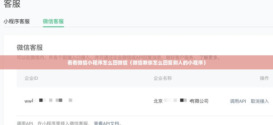 看着微信小程序怎么回微信（微信教你怎么回复别人的小程序）