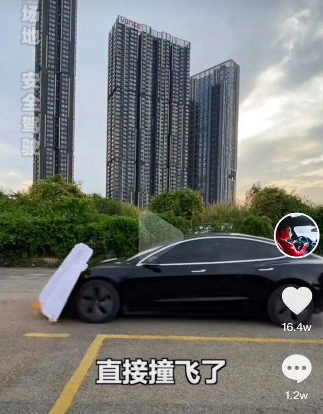 model3撞上假人 特斯拉model 3车模