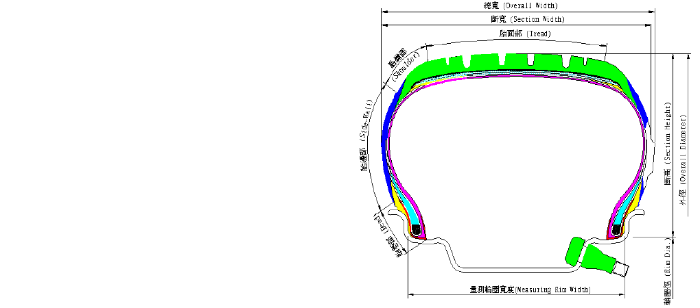 轮胎断面图 轮胎断面图cad