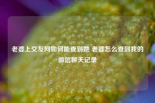 老婆上交友网如何能查到她 老婆怎么查到我的微信聊天记录