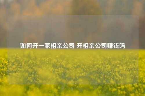 如何开一家相亲公司 开相亲公司赚钱吗