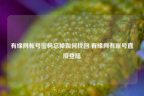 有缘网帐号密码忘掉如何找回 有缘网有账号直接登陆