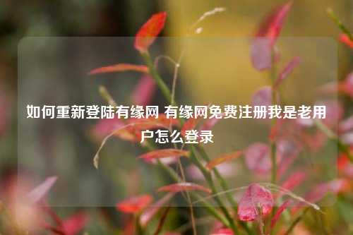 如何重新登陆有缘网 有缘网免费注册我是老用户怎么登录