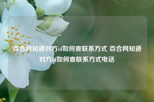 百合网知道对方id如何查联系方式 百合网知道对方id如何查联系方式电话